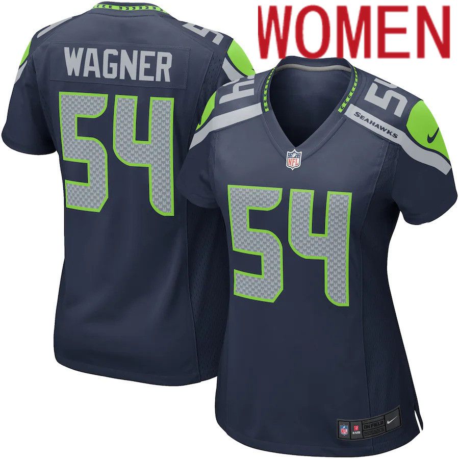 Women Seattle Seahawks #54 Bobby Wagner Nike College Navy Game Player NFL Jersey->women nfl jersey->Women Jersey